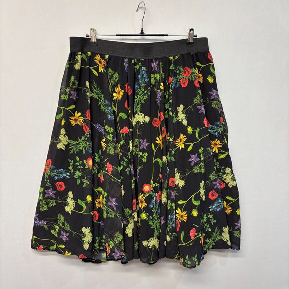 NWT Torrid Women Chiffon Midi Skater Skirt Size 2X Floral C037 -13 - Picture 1 of 16